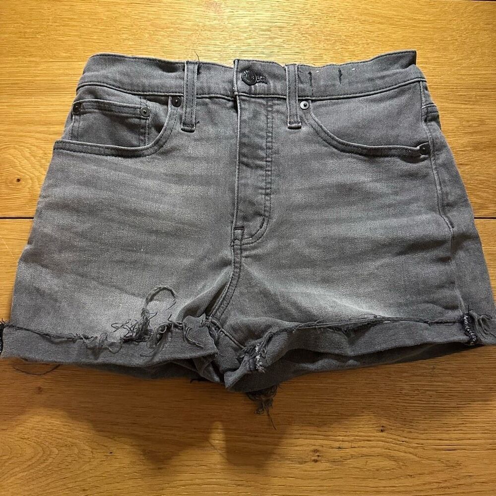 Madewell high rise denim shorts 25 faded black